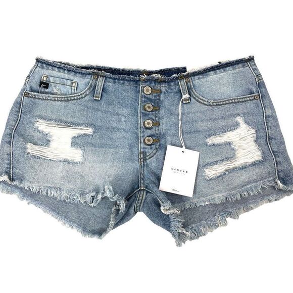 NEW KANCAN Orion Low Rise Button Down Shorts Size XL raw hem cut off - Picture 4 of 12